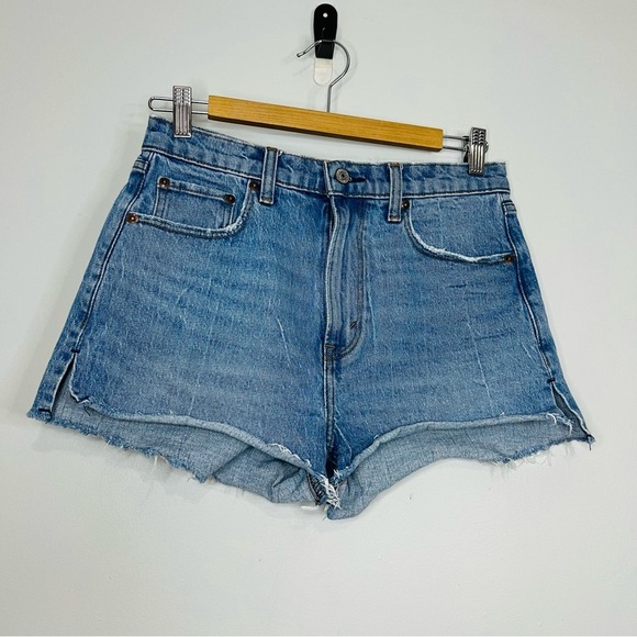 Abercrombie & fitch the 4” mom short high rise size 0/25 blue - Picture 3 of 7